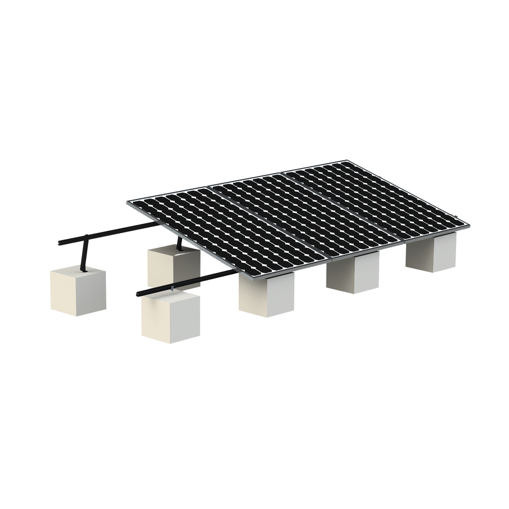 Montaje para Panel Solar, Riel "8" de 5400mm para Módulos con Espesor de 30-35mm, Velocidad de Viento Máx. 136km/h (20° a 45°) Con Anodizado Negro, modelo: Vektor BLK