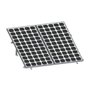 Montaje de aluminio anodizado, arreglo 1x2 para paneles fotovoltaicos de 1134mm de ancho y 35mm de espesor, Velocidad de Viento Máx. 136km/h, Inclinación 20° a 45°, modelo: Vektor