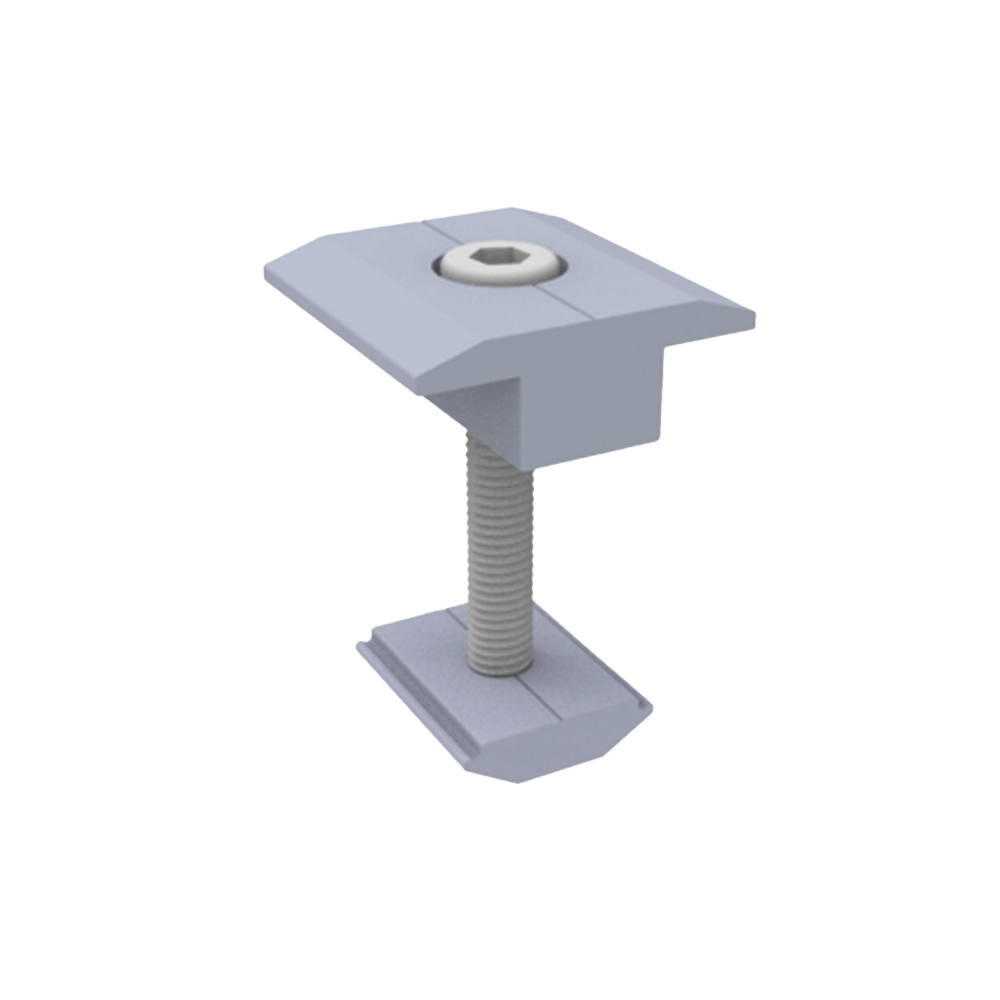 Sujetador Intermedio 30 mm para montaje de paneles solares en riel 5 Y 8 Vektor