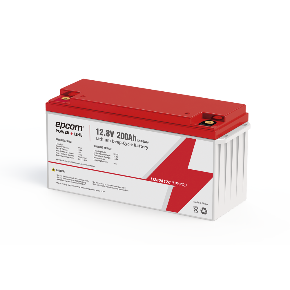Batería de Litio Ciclo Profundo 12.8 Vcd 200Ah (LiFePO4)