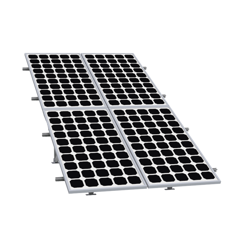 Montaje para 4 Paneles Solares 2X2, Riel 5 de 2700mm para Módulos con Espesor de 30-35mm, Vel. de Viento Máx. 136km/h, VEKTOR