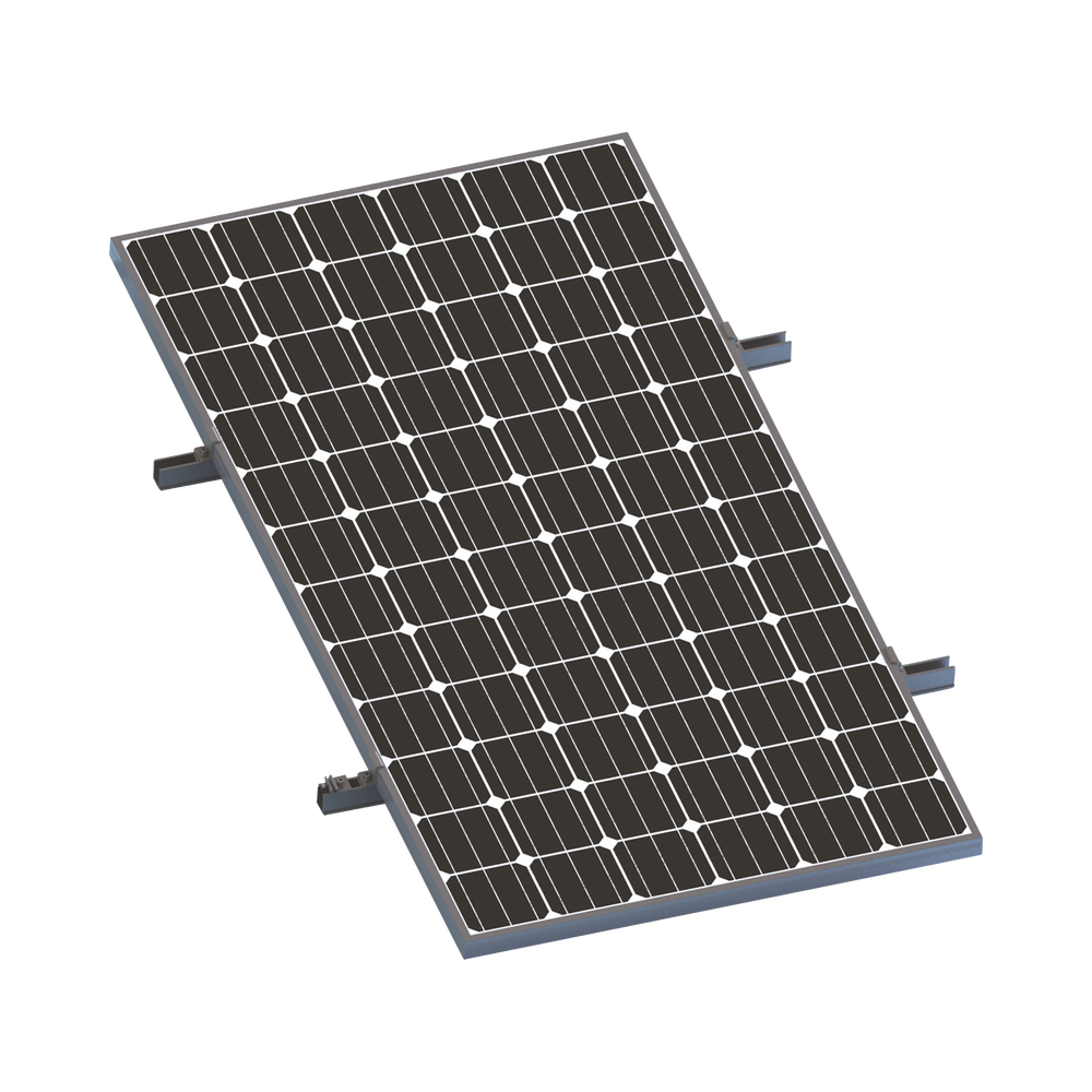 Kit De Minirieles Para Panel Solar Arreglo 1X1 Para Instalación Plano En Lámina