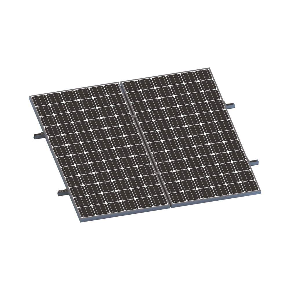 Kit De Minirieles Para Panel Solar Arreglo 1X2 Para Instalación Plano En Lámina