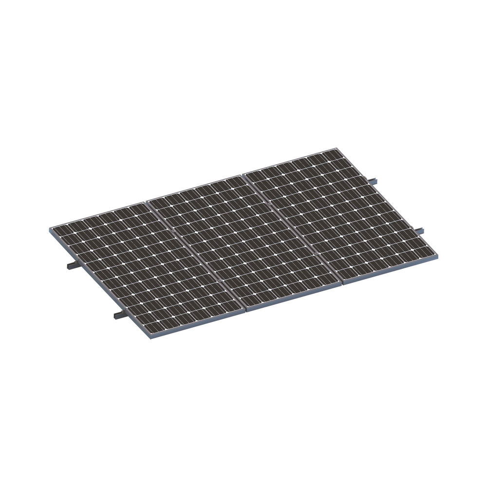 Kit De Minirieles Para Panel Solar Arreglo 1X3  Para Instalación Plano En Lámina