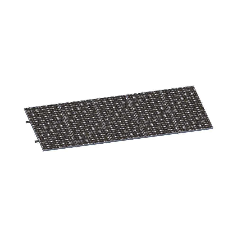 Kit De Minirieles Para Panel Solar Arreglo 1X5 Para Instalación Plano En Lámina