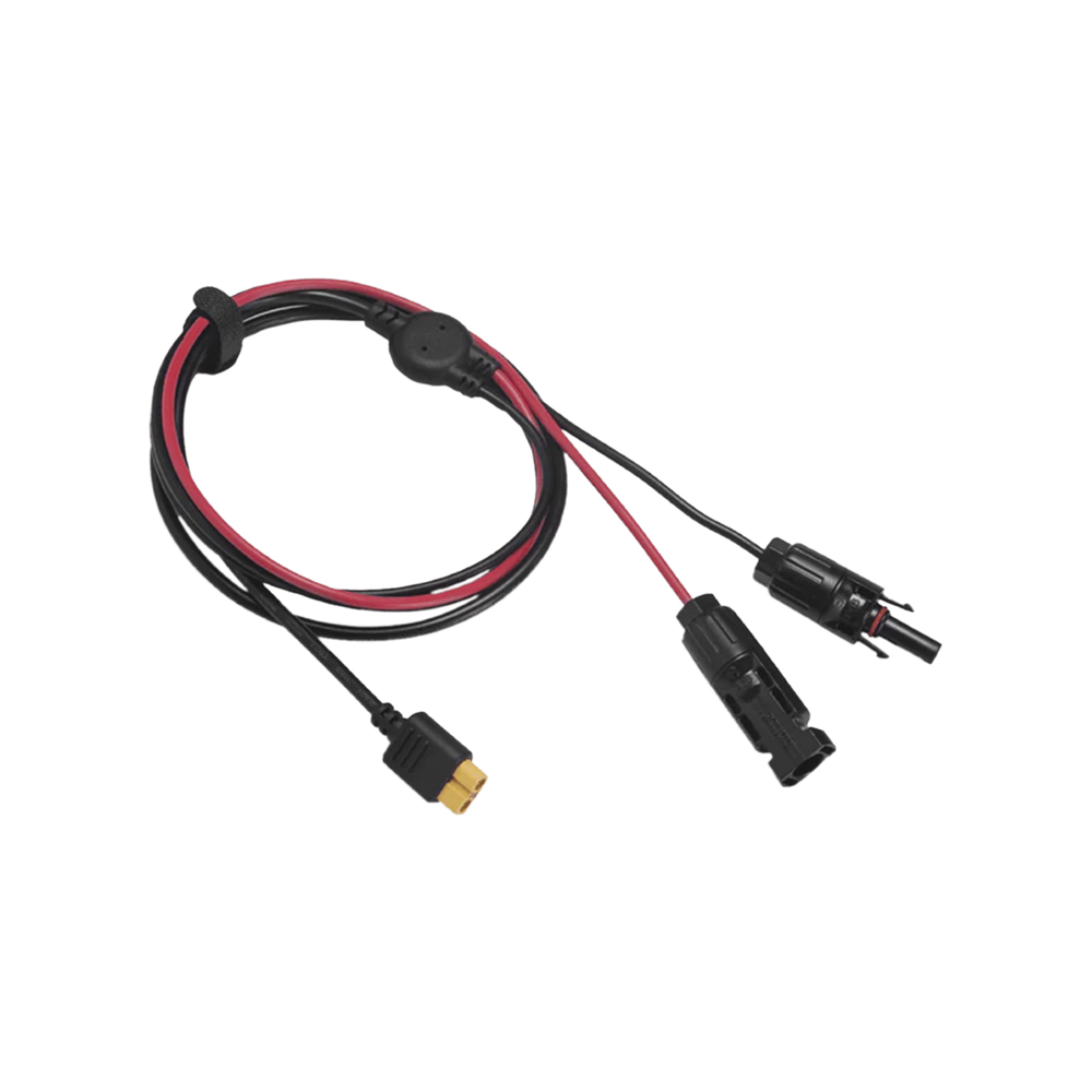 Cable 2.5 m, Negro, Calibre 10 AWG con Terminales MC4 Macho y Hebra para Terminal XT60 ECOFLOW