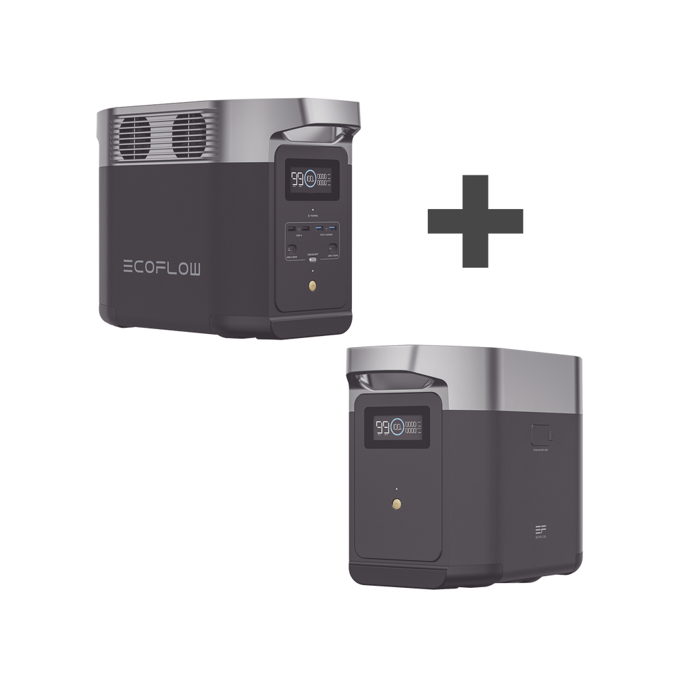 Kit de Estación de Energía Portátil 1024Wh + Batería Externa 1024Wh (2048Wh Totales) ECOFLOW