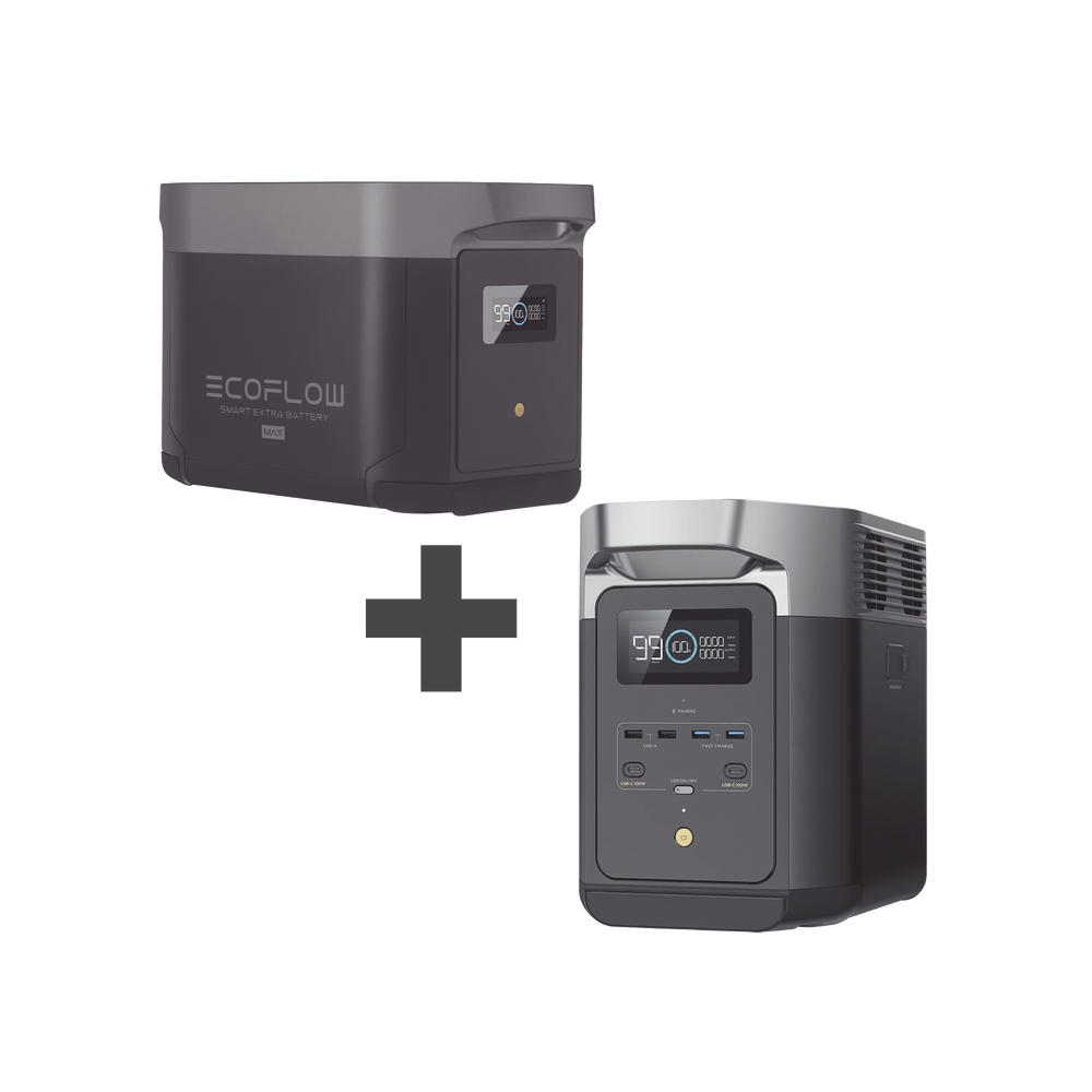 Kit de Estación de Energía Portátil 2048Wh + Batería Externa 2048Wh (4096Wh Totales) ECOFLOW