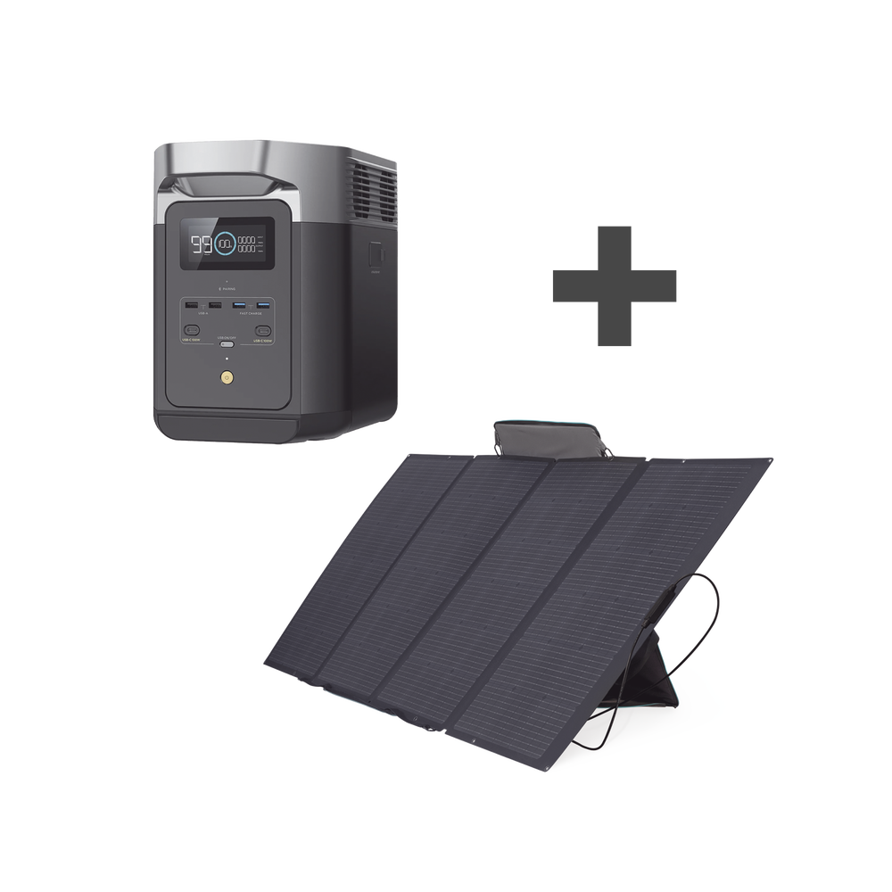 Kit de Estación de Energía Portátil 2048Wh + Panel Solar Flexible 400W ECOFLOW