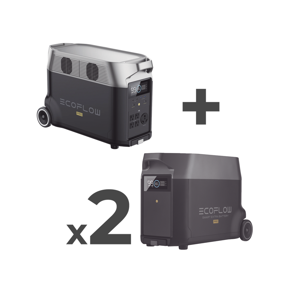Estación de Energía Portátil DELTA PRO 3600Wh Litio LFP / 5 AC 3600W (7200W Pico) / 2 USB-C 200W / Capacidad para Aumentar Respaldo / Cargador de Coche 10A a 12.6V / Conectividad WiFi y Bluetooth (App) / Carga Solar 1600W Ma ECOFLOW