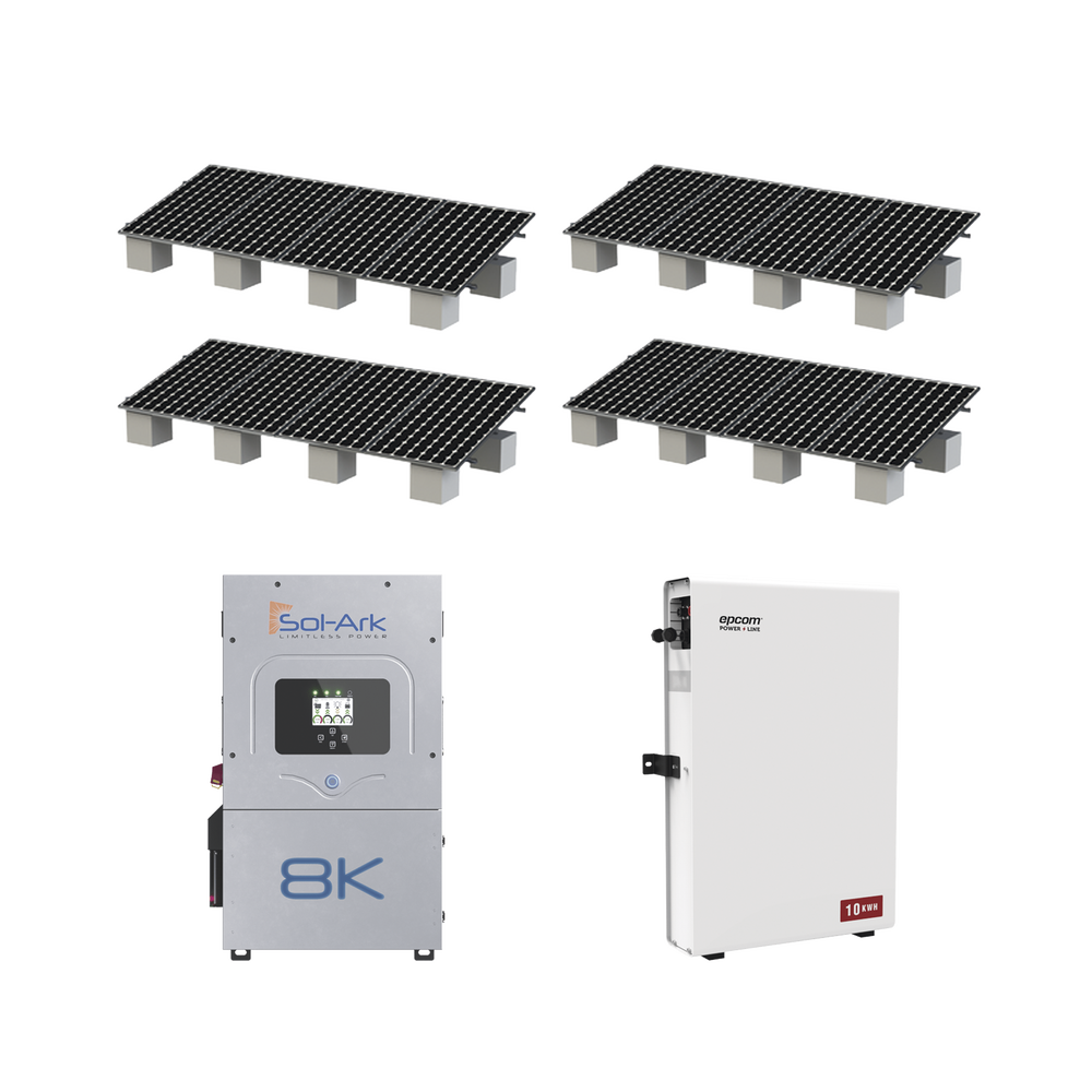 Kit Hibrido con Interconexión a la Red Eléctrica de CFE de 8 kW con Salida de 220 Vca y respaldo de 10 kWh en batería de LiFePO4 SOL-ARK