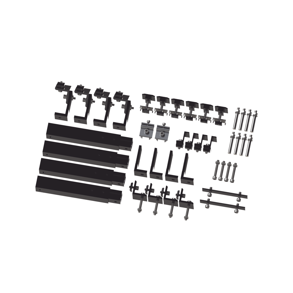 Caja de accesorios SIN RIEL de aluminio  negro anodizado para montaje VEKTOR8BLK, arreglo 1X4 para techo, EPCOM