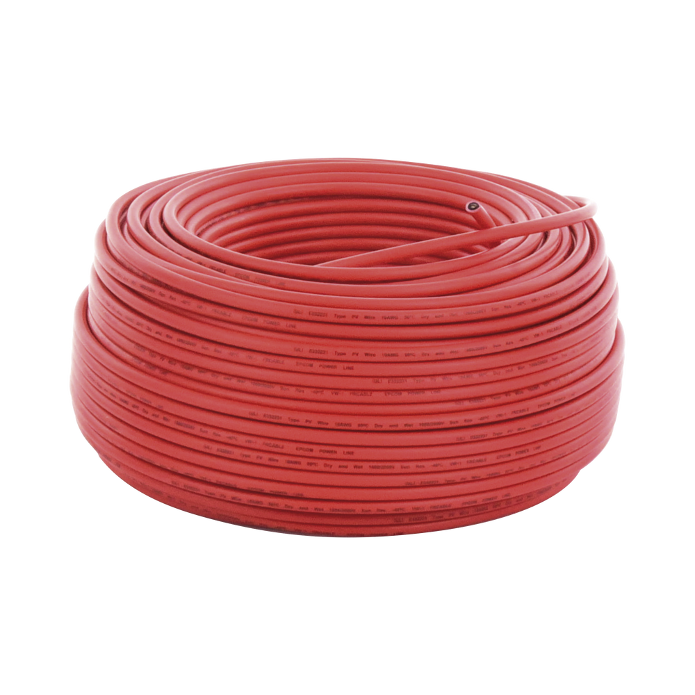Cable Fotovoltaico Rojo / 6mm² (10AWG) / Material COBRE / 2000V / Rollo de 100 m EPCOM POWERLINE