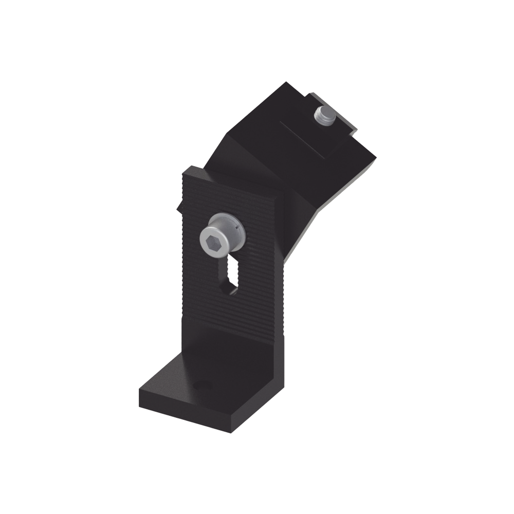 Soporte L para fijación de riel "8"  en techo de concreto anodizado negro, EPCOM