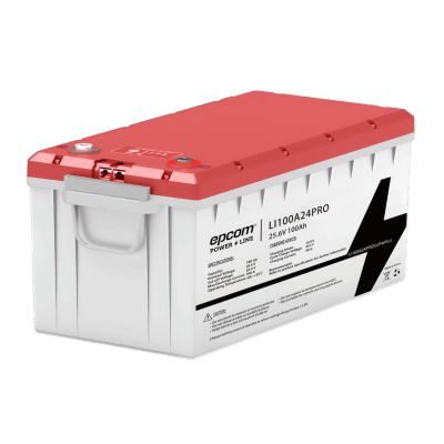 Batería LiFePO4, 2.56 kWh, 25.6V, 100AH / Con BMS Integrado / Vida Útil de más de 3500 Ciclos / Conector RS485 y CAN EPCOM POWER LINE BY RITAR