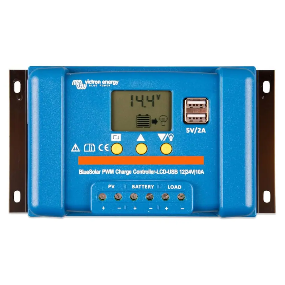 BlueSolar PWM-LCD&USB de 10A / Controlador Solar PWM, PV:10A 28/55V, Batería: 12-24V, VICTRON