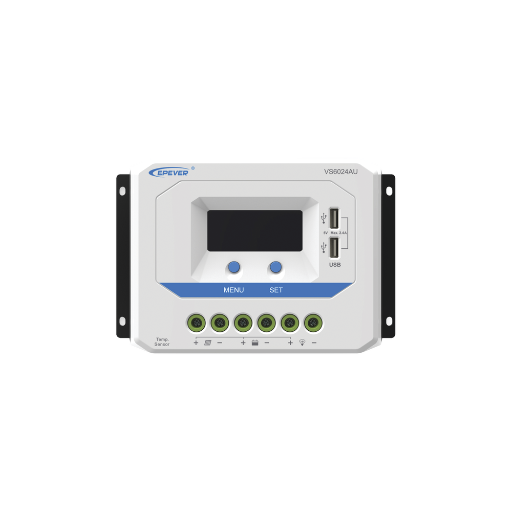 Controlador Solar de Carga PWM 12/24V 60A, Salida USB, con Display, EPEVER