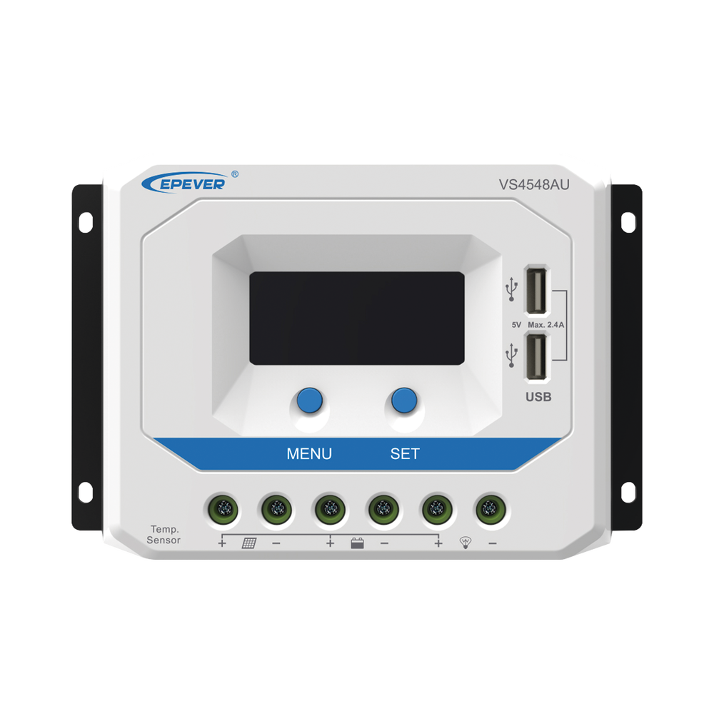 Controlador Solar de Carga PWM 12/24/36/48 V 45 A, Salida USB, con Display, EPEVER