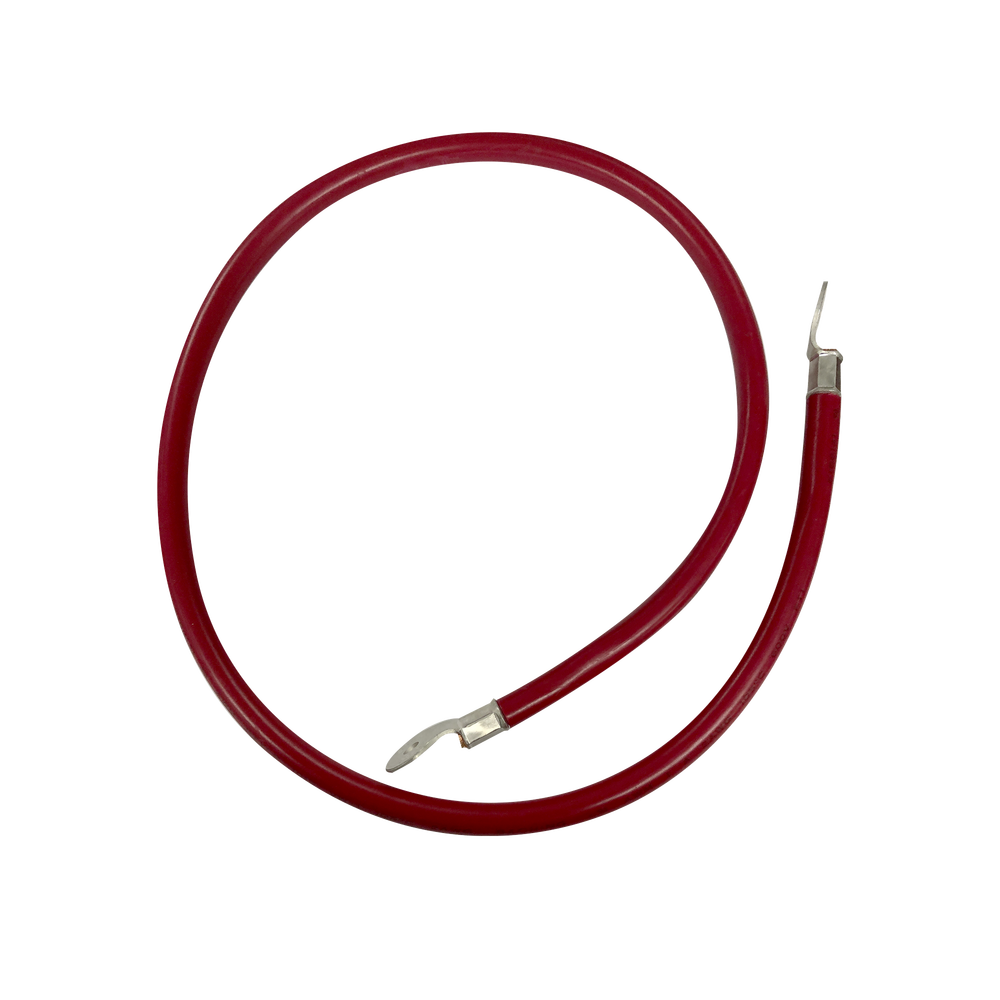 Cable para Baterías 1 m, Rojo, Calibre 2 AWG con Terminales de Ojo en Ambos Extremos
