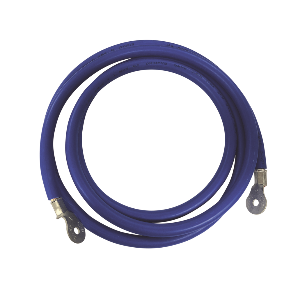 Cable para Baterías, 2.2 m Azul Calibre 2 AWG con Terminales de Ojo en Ambos Extremos