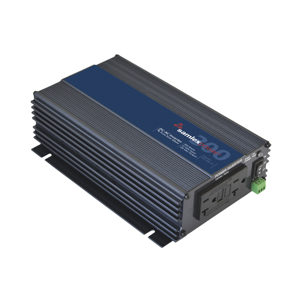Inversor de corriente onda pura 300W, entrada 12 Vcd, salida 120 Vca 60 Hz, SAMLEX