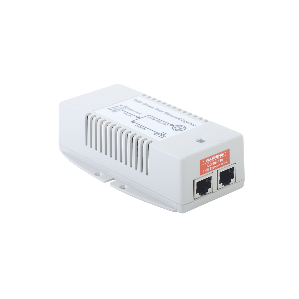 Inyector POE Para Aplicación Solar, Entrada 10-15 Vcd, Salida en 56 Vcd, 802.3 af/at, 10/100/1000 Mbps, Hasta 35 Watts