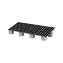 Montaje de aluminio anodizado, arreglo 1x4 para paneles fotovoltaicos de 1134mm de ancho y 35mm de espesor, Velocidad de Viento Máx. 136km/h, Inclinación 20° a 45°, modelo: Vektor