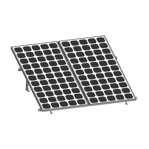 [VEKTOR8R2700] Montaje de aluminio anodizado, arreglo 1x2 para paneles fotovoltaicos de 1134mm de ancho y 35mm de espesor, Velocidad de Viento Máx. 136km/h, Inclinación 20° a 45°, modelo: Vektor