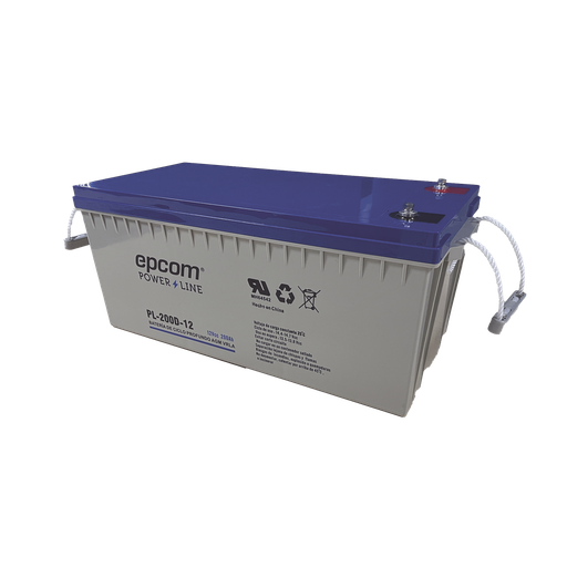 [PL200D12] Batería 12V @ 200Ah / AGM-VRLA Ciclado Profundo / Uso en Aplicaciones Fotovoltaicas y de Respaldo /Terminales Tipo Tornillo HEX M6