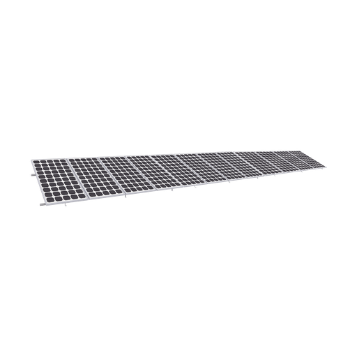 [KIT12PVEKTOR8R] Montaje de aluminio anodizado, arreglo 1x12 para paneles fotovoltaicos de 1134mm de ancho y 35mm de espesor, Velocidad de Viento Máx. 136km/h, Inclinación 20° a 45°, modelo: Vektor