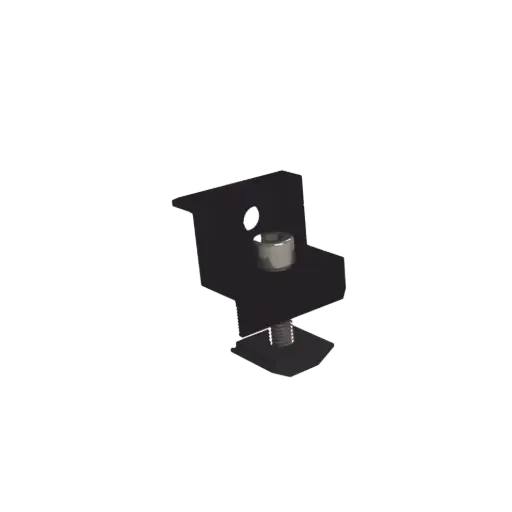 [EPLECN230/35B] Sujetador final 30 mm y 35 mm para montaje de paneles solares en riel "8" Negro, Vektor, EPCOM