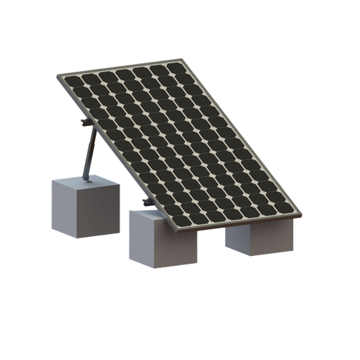 [VEKTOR8R1M] Montaje de aluminio anodizado, arreglo 1x1 para panel fotovoltaico de 1134mm de ancho y 35mm de espesor, Velocidad de Viento Máx. 136km/h, Inclinación 20° a 45°, modelo: Vektor