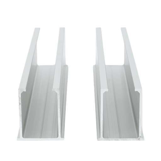 [VEKTORMINI] Juego de 2 Mini Rieles De Aluminio para Montaje de Módulos Solares en Techo (Instalación plana 0°). Incluye 4 Tornillos Perforantes.