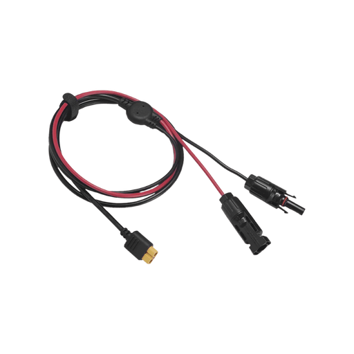 [LMC4XT60I2.5M] Cable 2.5 m, Negro, Calibre 10 AWG con Terminales MC4 Macho y Hebra para Terminal XT60 ECOFLOW