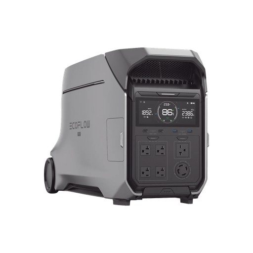 [EFD521] Estación de Energía Portátil DELTA PRO 4096Wh Litio LFP / 5 AC 4000W (8000W Pico) / 2 USB-C 100W / Capacidad para Aumentar Respaldo / Cargador de Coche 10A a 12.6V / Conectividad WiFi y Bluetooth (App) / Carga Solar 2600W Max. (2 Puer ECOFLOW