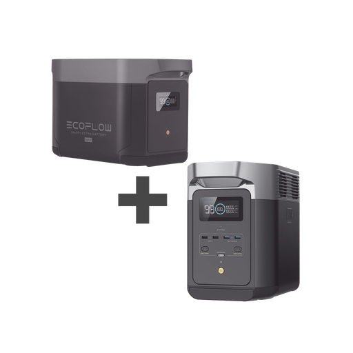 [DLT2MAX-BP] Kit de Estación de Energía Portátil 2048Wh + Batería Externa 2048Wh (4096Wh Totales) ECOFLOW