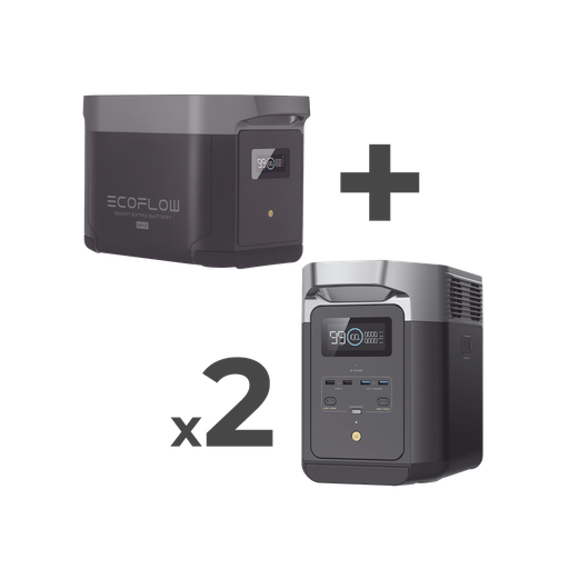 [DLT2MAX-2BP] Kit de Estación de Energía Portátil 2048Wh + 2 Baterías Externas 2048Wh (6144Wh Totales) ECOFLOW