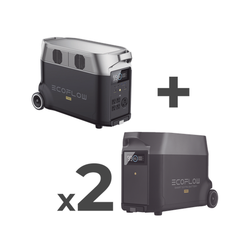 [DLTPRO2BP] Estación de Energía Portátil DELTA PRO 3600Wh Litio LFP / 5 AC 3600W (7200W Pico) / 2 USB-C 200W / Capacidad para Aumentar Respaldo / Cargador de Coche 10A a 12.6V / Conectividad WiFi y Bluetooth (App) / Carga Solar 1600W Ma ECOFLOW