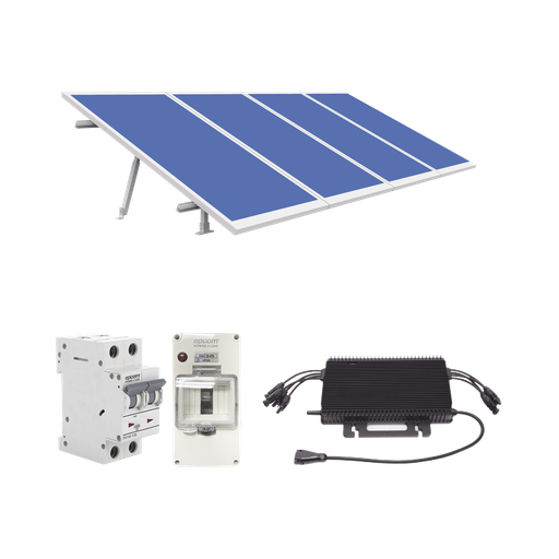 [KIT-HMS-2K450] Kit Solar para Interconexión de 1.8KW de Potencia Pico 220Vca con Microinversor y 4 Módulos de 450 W (Incluye Montaje y Protecciones). HOYMILES