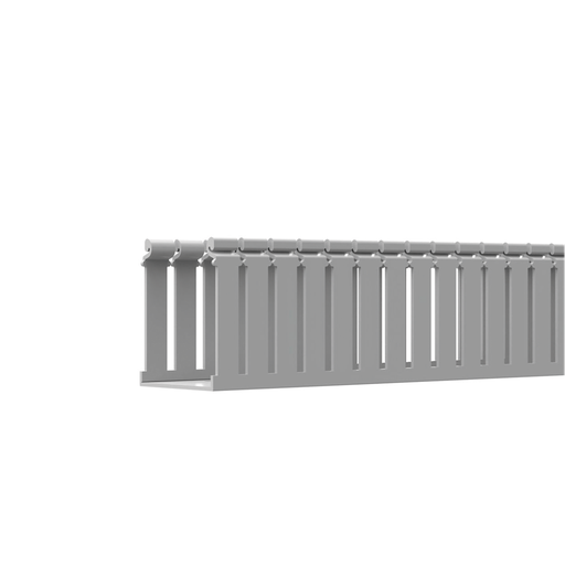 [FC4X4LG2] Canaleta Ranurada de PVC con Tapa, Tipo F, 108 mm de Ancho, 104.1 mm de Alto y 2 m de Largo, Color Gris PANDUIT