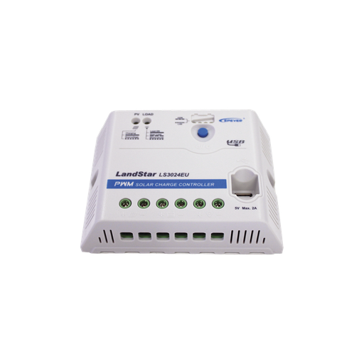 [LS-3024-EU] Controlador Solar PWM 12/24 V 30 A, Salida USB, EPEVER