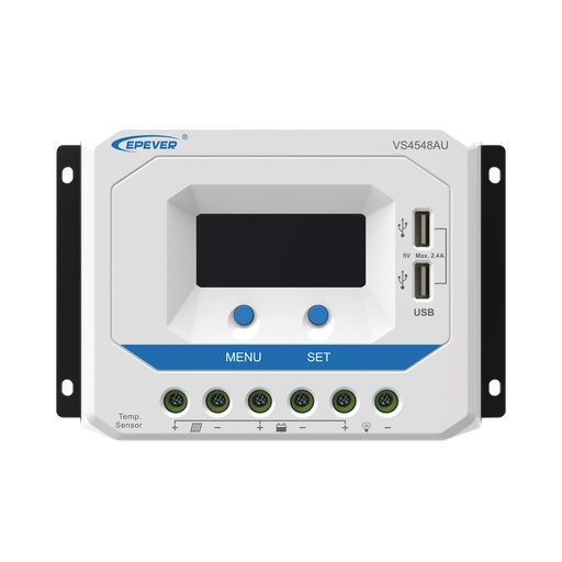 [VS-4548-AU] Controlador Solar de Carga PWM 12/24/36/48 V 45 A, Salida USB, con Display, EPEVER