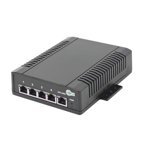 [TP-SW5G-24] Switch para Aplicación Solar, 4 Puertos PoE 802.3 af/at 10/100/1000 Mbps y un Puerto de Datos, Entrada 12-24 VCD