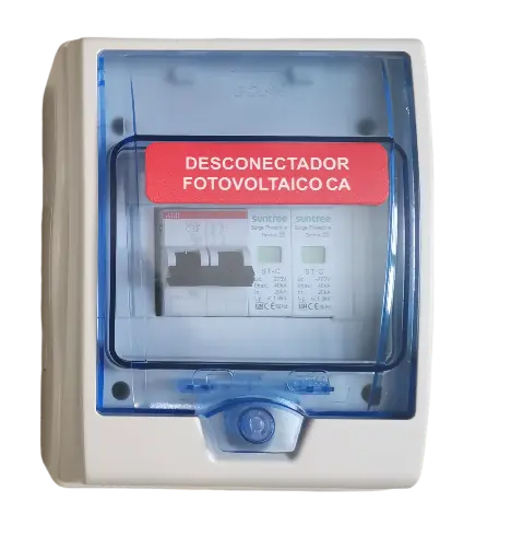 Caja con Interruptor y Supresor de Picos de Corriente Alterna 220VCA